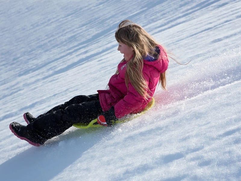 Outdoor Snow Sledding